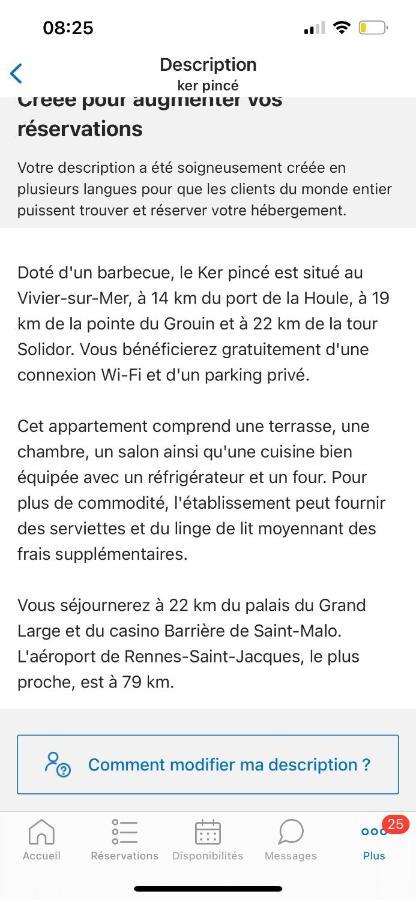 ker pincé Leilighet Le Vivier-sur-Mer Eksteriør bilde